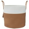 vidaXL Storage Basket Brown and White Cotton 15.7 in x 13.8 in