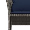 vidaXL Patio Chair Gray, Navy Blue PE Rattan, Powder-Coated Steel, Polyester