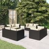 vidaXL Garden Lounge Set Black, Cream