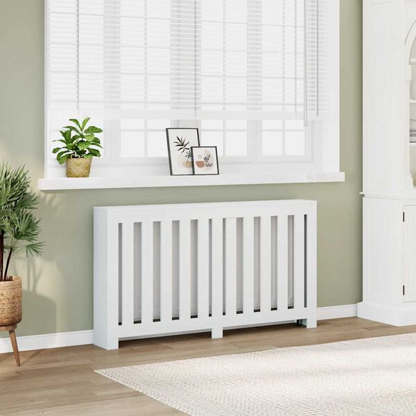vidaXL Radiator Cover White 58.7x7.9x32.3" Engineered Wood