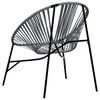 vidaXL Garden Egg Chair Black and Light Grey