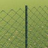 vidaXL Fence with Post Green 4.92 x 32.81 ft Steel and PVC