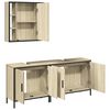 vidaXL 3 Piece Bathroom Cabinet Set Sonoma Oak Engineered Wood