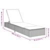 vidaXL Sun Lounger with Cushions Light Grey 55x200x25,5cm Poly Rattan