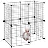 vidaXL Pet Cage Black Powder-coated steel Adjustable size