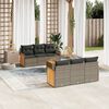 vidaXL Patio Sofa Set Grey PE Rattan Medium Modular