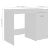 vidaXL Desk White Engineered wood 55.1 in x 19.7 in x 29.9 in Storage