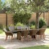 vidaXL Garden Dining Set with Cushion 9 pcs Gray poly rattan