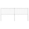 vidaXL Headboard White Powder-Coated Steel Double Bed
