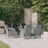 vidaXL Garden Dining Set Light Grey Poly Rattan Standard for dining