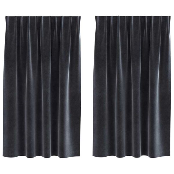 vidaXL Curtains 2 pcs Dark grey 55.12 x 55.12 in Velvet