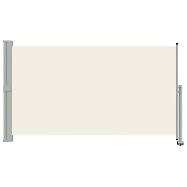 vidaXL Side Awning Cream screen, Grey stand