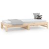 vidaXL Day Bed Natural pine Solid pine wood Double Expandable Day Bed