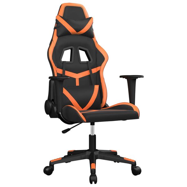 vidaXL Gaming Chair Black and Orange Faux leather, metal, plywood, foam