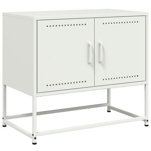vidaXL TV Cabinet White Steel 27.0 x 15.4 x 23.8 in TV Cabinet
