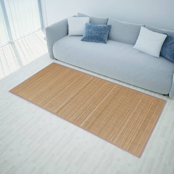 vidaXL Carpet Brown Bamboo, Polypropylene, PVC 31.5 x 78.7 in Bamboo Rug