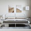 vidaXL Bed Frame White Powder-coated steel 76 x 80 in Bed Frame
