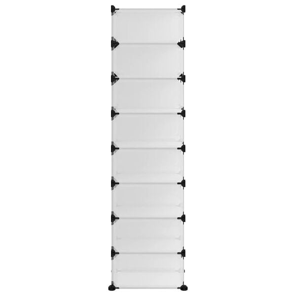 vidaXL Shoe Rack Transparent Polypropylene, Steel Large Shoe Rack