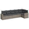 vidaXL Garden Sofa Set Grey PE Rattan, Powder-Coated Steel, Polyester Fabric