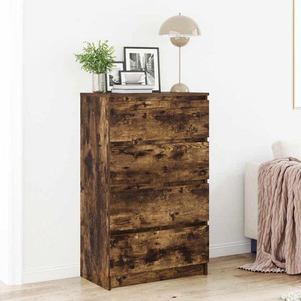 vidaXL Sideboard Smoked Oak Engineered Wood Medium Storage Cabinet