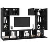 vidaXL TV Cabinet Set Wall-mounted 7 pcs Black Oak Engineered Wood