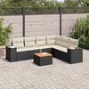 vidaXL Garden Sofa Set Black, Cream White