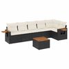 vidaXL Garden Sofa Set Black, Cream White