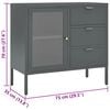 vidaXL Sideboard Anthracite Steel Medium Height-Adjustable Shelves