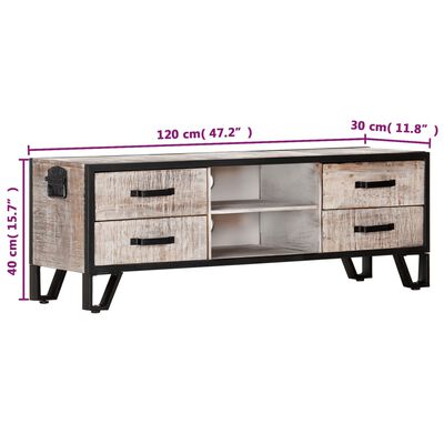 vidaXL TV Cabinet 47.2"x11.8"x15.7" Solid Acacia Wood