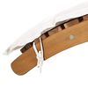 vidaXL Sun Lounger Cream Solid Acacia Wood Standard Foldable