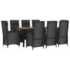 vidaXL Garden Dining Set Black