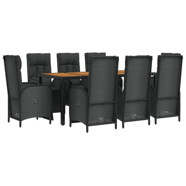 vidaXL Garden Dining Set Black