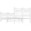vidaXL Bed Frame White Powder-Coated Steel 47.2 x 78.7 in Bed Frame