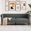 vidaXL Chesterfield Sofa Dark Grey
