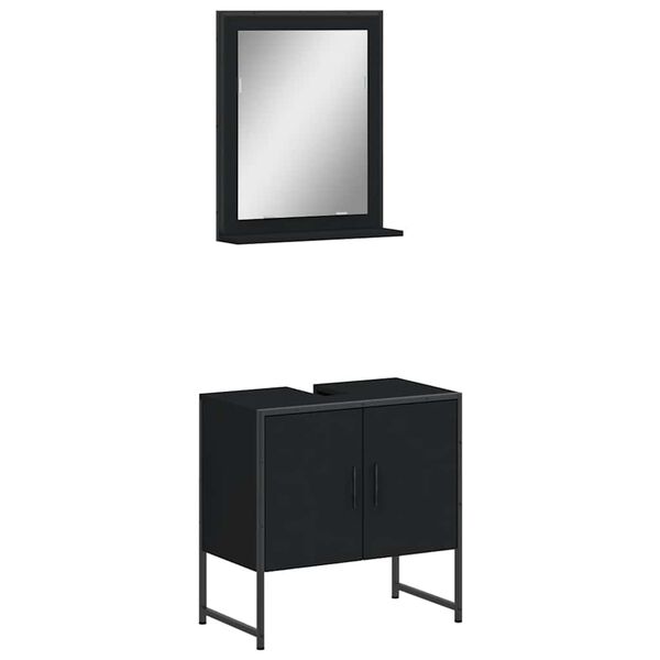 vidaXL Bathroom Cabinet Set Black
