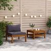 vidaXL Garden Sofa Set Dark Grey Solid Acacia wood, Polyester Medium