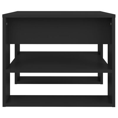 vidaXL Coffee Table Black 21.9"x21.7"x17.7" Engineered Wood