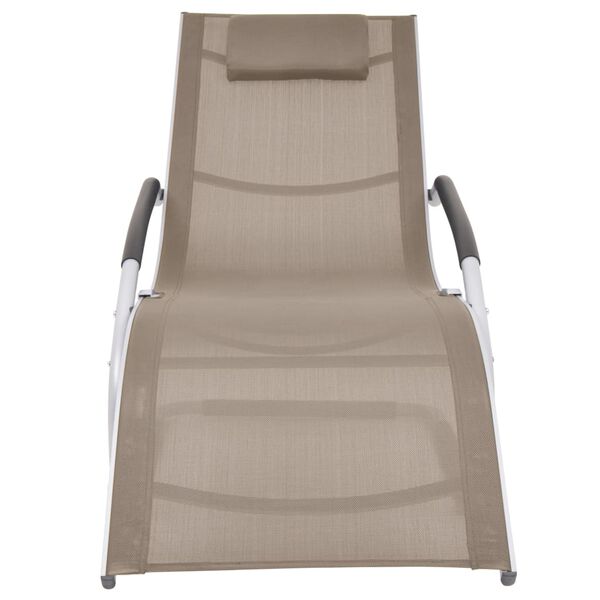 vidaXL Sun Lounger with Pillow Aluminum and Textilene Taupe