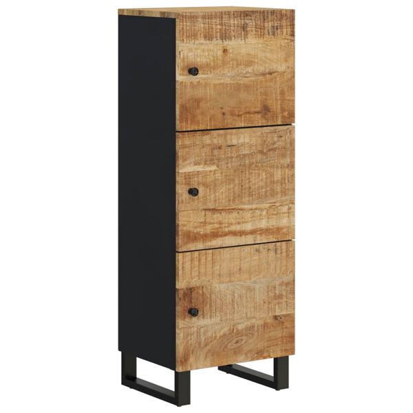vidaXL Highboard Natural and black Solid mango wood and iron Compact