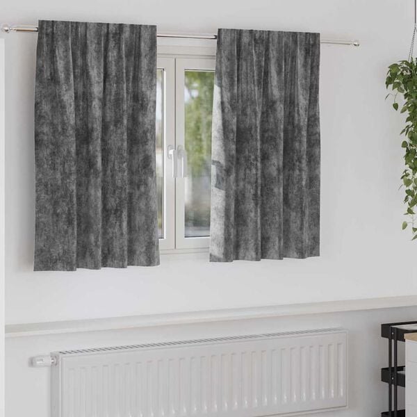 vidaXL Velvet Curtains 2 pcs Grey 55.12 x 55.12 in Velvet