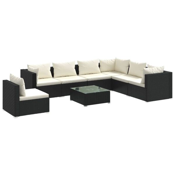 vidaXL Garden Lounge Set Black