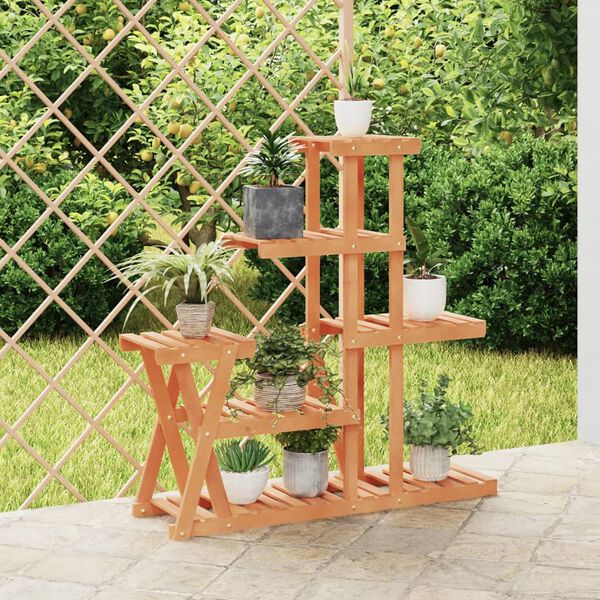 vidaXL Flower Stand Natural wood Solid wood fir Tall Stackable