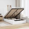 vidaXL Ottoman Bed Frame White Faux leather, metal, plywood, engineered wood