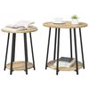 vidaXL Side Table Set with Shelf 2 pcs Sonoma Oak and Black