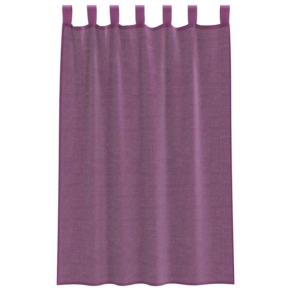 vidaXL Voile Curtains with Loops 2 pcs Purple 55.1x68.9"