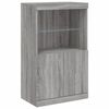 vidaXL Sideboard Set of 3 Grey Sonoma Engineered Wood, Glass Large