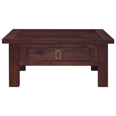 vidaXL Coffee Table Classical Brown 26.8"x26.8"x11.8" Solid Mahogany Wood