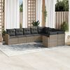 vidaXL Garden Sofa Set Dark grey PE rattan Large Adjustable Feet