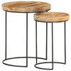 vidaXL Coffee Table Brown and black Solid mango wood, powder-coated steel