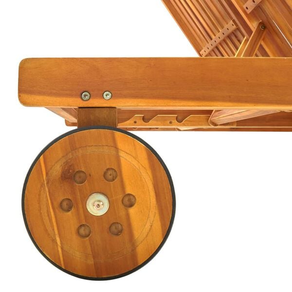 vidaXL Patio Sun Lounger Natural wood Solid acacia wood Double